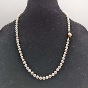 Carollee Pearl Necklace Gold Tone Clasp Classic Elegant